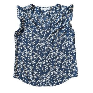 Fun 2 Fun Sleeveless Floral Blue Top